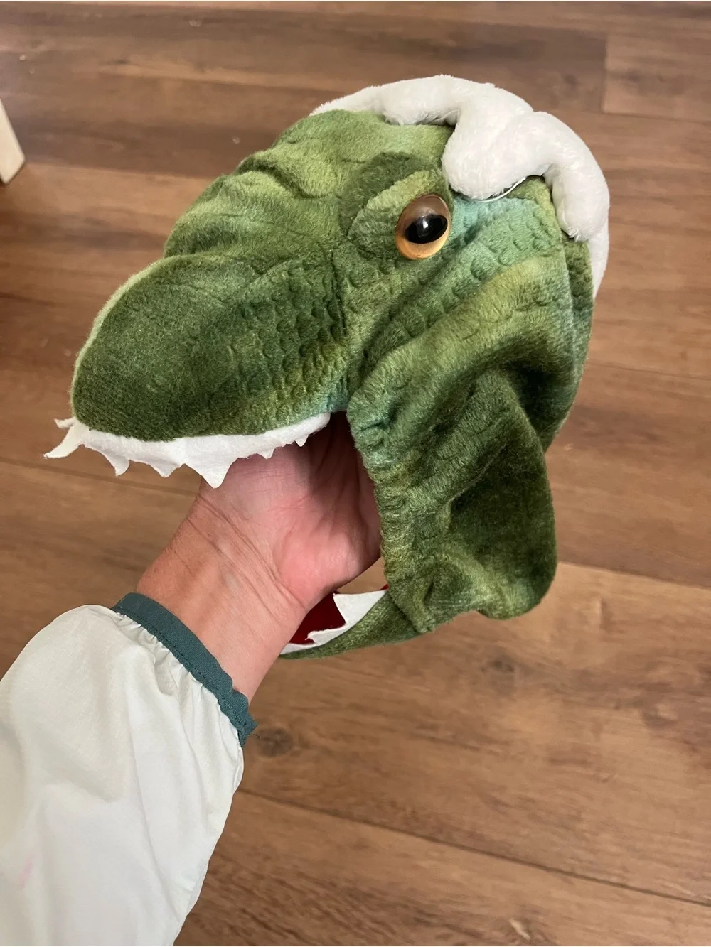 Pottery Barn Kids Green T-Rex Egg Infant Costume with White Eggfront
